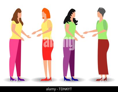 Flache Cartoon Stil, Geschäftsleute, soziales Netzwerk, News, Social Networks, Chat, dialog Sprechblasen Stock Vektor