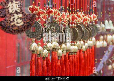 China Ping An Kupfer Geld, Böses zu Anhänger vermeiden Stockfoto