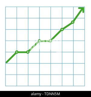 Abstrakte finanziellen Plan mit Aufwärtstrend Line Graph und Zahlen in der Börse auf Farbverlauf Grau Farbe Hintergrund Stock Vektor