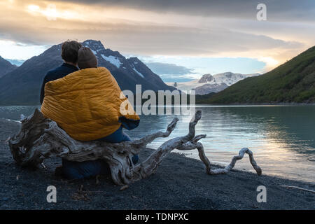 Torres del Paine Trekking in Patagonien, Chile, Südamerika Stockfoto