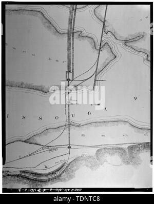 Fotokopie von George S. Morison Der bismark Brücke, 1883. Lageplan der Brücke - Bismarck Brücke, Spanning Missouri River, Bismarck, Burleigh County, ND Stockfoto