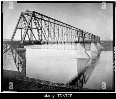 Fotokopie von George S. Morison Der bismark Brücke, 1883. Norden und Osten WEB PORTAL DER BRÜCKE - Bismarck Brücke, Spanning Missouri River, Bismarck, Burleigh County, ND Stockfoto