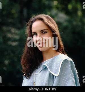 Porträt der deutschen Plant und Synchronsprecherin Katerina Jacob Tochter von Ellen Schwiers, Deutschland Ca. 1980er Jahre. Portrait der deutschen Schauspielerin und Synchronsprecherin Katerina Jacob, Tochter von Ellen Schwiers, Deutschland ca. 1980 n. Stockfoto