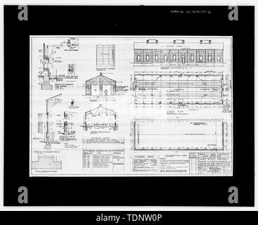 Fotokopie des Camp McCoy Zeichnung (original am Fort McCoy, Wisconsin), Pläne, HÖHE UND DETAILS, Plan Nr. 6150-17-B-Fort McCoy, Gebäude Nr. T-1876, 800' westlich der Kreuzung von Süden Autobahn und Süd F Straßen, Sparta, Monroe County, WI Stockfoto