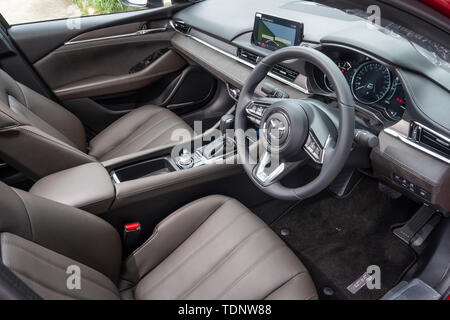 Hongkong, China, 2019: Mazda 6 Innenraum am 2. Mai 2019 in Hongkong. Stockfoto