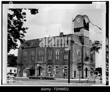 Fotokopie des Foto (von der Planung Ressourcen Datei, Sept. 1987) SW-ELEVATION - Crestline Rathaus, Bucyrus und Thoman Straßen, Crestline, Crawford County, OH Stockfoto