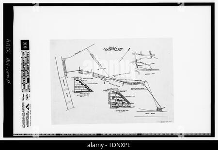 Die fotokopie einer Zeichnung (Original in der Sammlung des PLandV, Regal 128, Zeichnung 1795) Skizze von PAWTUCKET DAM (HISTORISCHE ENTWICKLUNG PLANEN UND ABSCHNITTE) MÄRZ 1923 - Lowell Kanalsystem, Pawtucket Dam, Merrimack River, oben Pawtucket fällt, Lowell, Middlesex County, MA; Inhaber der Schleusen und Kanäle auf dem Merrimack River; Boott, Kirk; Merrimack Manufacturing Company; Jackson, Francis, James B; Hawley, Monica E, Sender; Boucher, Jack, Fotograf; Sanburn, N C, Fotograf; Malone, Patrick M, Historiker Stockfoto