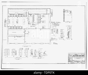 Kopie der Zeichnung (dieses Foto ist ein 8 x 10 Kopieren eines 8 x 10 Negativ; 1944 architektonische Zeichnung an NAS Pensacola, Florida, Gebäude Nr. 458) Änderungen befindet sich auf der zweiten Etage FÜR FOTOGRAFISCHE SCHULE, Gebäude Nr. 52. - U.S. Naval Air Station, Lackiererei, 222 East Avenue, Pensacola, Escambia County, FL Stockfoto