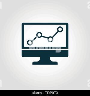 Symbol für Vektorsymbol für Web Analytics. Kreative Zeichen aus Werbung Icons Sammlung. Gefülltes flaches Web Analytics-Symbol für Computer und mobile Geräte Stock Vektor
