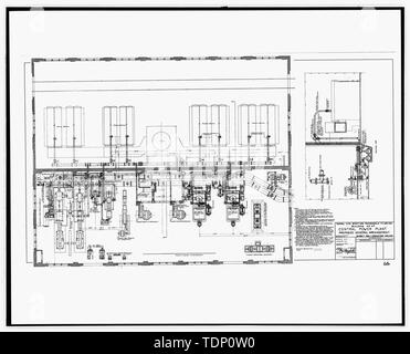 Kopie der Zeichnung (dieses Foto ist und 8" x 10' Kopie einer 8' x 10' negativ; 1918 ursprüngliche architektonische Zeichnung in Gebäude Nr. 458 entfernt, NAS Pensacola, Florida) Gebäude Nr. 47 Kraftzentrale, vorgeschlagene allgemeine Anordnung, Blatt Nr. 1 - U.S. Naval Air Station, Kraftwerk, 328 South Avenue, Pensacola, Escambia County, FL Stockfoto