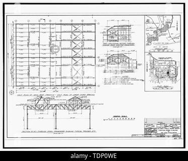 Kopie der Zeichnung (dieses Foto ist und 8" x 10' Kopie einer 8' x 10' negativ; 1965 ursprüngliche architektonische Zeichnung in Gebäude Nr. 458 entfernt, NAS Pensacola, Florida) Strukturelle Reparaturen an Gebäude Nr. 47, Dachstuhl system Malerei, Blatt 1 von 5 - U.S. Naval Air Station, Kraftwerk, 328 South Avenue, Pensacola, Escambia County, FL Stockfoto