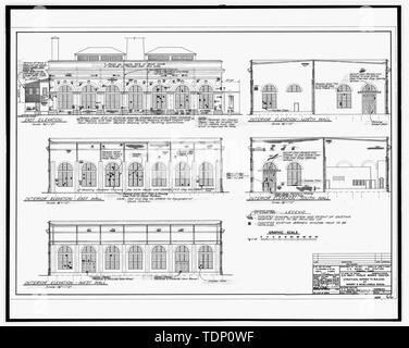 Kopie der Zeichnung (dieses Foto ist und 8" x 10' Kopie einer 8' x 10' negativ; 1965 ursprüngliche architektonische Zeichnung in Gebäude Nr. 458 entfernt, NAS Pensacola, Florida) Strukturelle Reparaturen an Gebäude Nr. 47, Mauerwerk und diverse Reparaturen, Blatt 3 von 5 - U.S. Naval Air Station, Kraftwerk, 328 South Avenue, Pensacola, Escambia County, FL Stockfoto