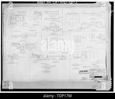 Kopie der Zeichnung an National Archives, San Bruno, Kalifornien (Navy-A110-2). Details der Gebäude. Juni 4, 1953. - Mare Island Naval Shipyard, Garage, maseda Straße, Südseite in der Nähe der Kreuzung mit der Imhoff Straße, Vallejo, Solano County, CA Stockfoto