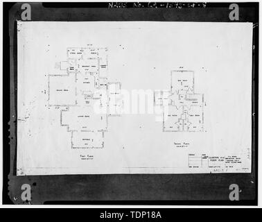 Kopie der Zeichnung an National Archives, San Bruno, Kalifornien (Navy-A 42-9). Pläne; N.B. - Mare Island Naval Shipyard, Viertel einen 42, maseda Straße, cul-de-sac östlich der Kreuzung von Imhoff Straße, Vallejo, Solano County, CA Stockfoto