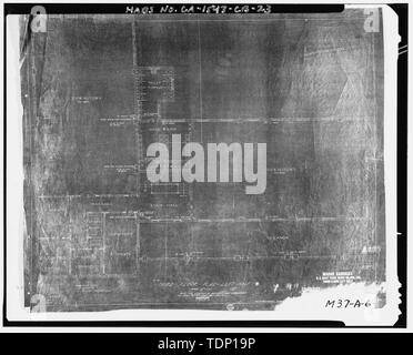 Kopie der Zeichnung an National Archives, San Bruno, Kalifornien (Navy-M37-A-6). Marine Barracks, US Navy Yard Mare Island, Cal dritte Etage linke Hälfte, 30. Juli 1915. - Mare Island Naval Shipyard, Marine Kaserne, Cedar Avenue, West Side zwischen dem zwölften und vierzehnten Straßen, Vallejo, Solano County, CA Stockfoto