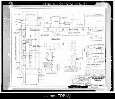 Kopie der Zeichnung an National Archives, San Bruno, Kalifornien (Navy-733-A-6). Details; Oktober 1943 - Mare Island Naval Shipyard, Wellen, die Offiziere Viertel, Cedar Avenue, West Side zwischen Tisdale Avenue und der Achten Straße, Vallejo, Solano County, CA Stockfoto