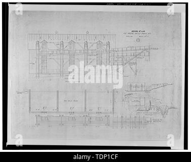 Kopie der Zeichnung, April 1916 (Original in Dateien der United States Military Academy architektonischen Archiv, West Point, New York) FRONTANSICHT, DIE EINE HÄLFTE PLANEN, LAGEPLAN - US-Militärakademie, Ice House, Mühlen Straße bei Howze, West Point, Orange County, NY Stockfoto