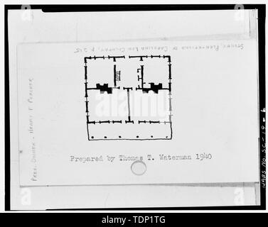 Fotokopie der Grundriss, aus einer Skizze in den vierziger HABS Index Card - Ofir Pinopolis, Berkeley County, SC Stockfoto