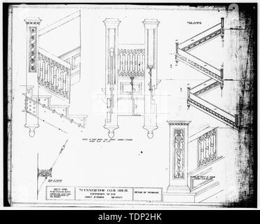 Fotokopie des gemessenen Zeichnung (aus einer Kopie des Originals; Kopie im zugehörigen Feld Datensätze, Lage des ursprünglichen unbekannt) Adolf Scherrer, Architekt Ca. 1906 'Detail DER TREPPE'-Maennerchor Gebäude, 102 West Michigan Street, Indianapolis, Marion County, IN Stockfoto