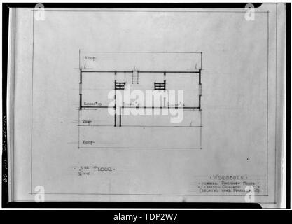 Fotokopie des gemessenen Zeichnung (Quelle unbekannt) 1945?, delineator unbekannt DACHGESCHOSS PLAN-Woodburn, Woodburn Straße, U.S. Route 76 Nähe, Pendleton, Anderson County, SC Stockfoto