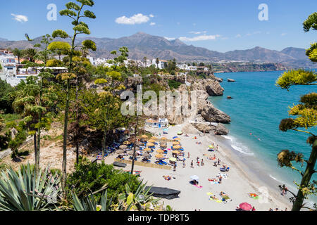 Calahonda Beach in Nerja, Spanien Stockfoto