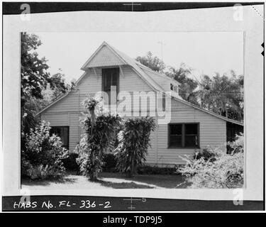 Fotokopie der Ca. 1977 Farbfoto. Norden (SEITE) Höhe. Joaquin Lee, möglich Fotograf - Sarah Elizabeth (Maud) Black House, 10400 Old Cutler Road, Miami, Miami - Dade County, FL Stockfoto