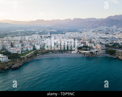 Luftaufnahme von Nerja, Spanien Stockfoto