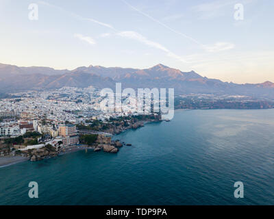 Luftaufnahme von Nerja, Spanien Stockfoto