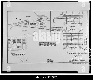 Fotokopie der Bauzeichnung (mikrofilm Kopie an der Iowa Verkehrsministerium, Ames, Iowa befindet). Iowa State Highway Kommission, Oktober 1929. Lage PLAN. - Okoboji Brücke, Spanning Strait betweent Ost und West Okoboji Seen, US-Highway 71, Okoboji, Dickinson County, IA Stockfoto