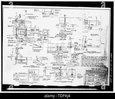 Kopie der Zeichnung (1981 mechanische Zeichnung von Stearns-Roger integriert) ATLAS H UMWANDLUNG, MST-STATION 12 rotierende Plattform, Blatt 517-M1-Vandenberg Air Force Base, Space Launch Complex 3, Launch Pad 3 Ost, Napa und Alden Straßen, Lompoc, Santa Barbara County, CA Stockfoto