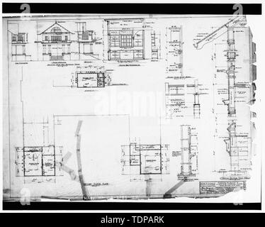 Kopie der Zeichnung (Ort der ursprünglichen unbekannt) Architekt unbekannt, Datum unbekannt ZWEITEN GRUNDRISS - Lincoln School, 418 P Street, Sacramento, Sacramento County, CA Stockfoto