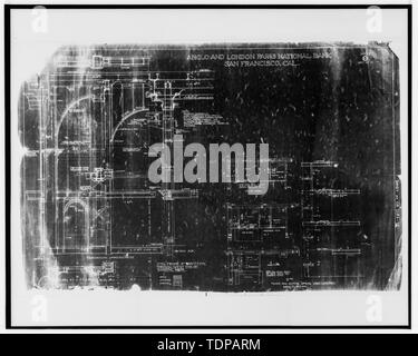 Kopie der Zeichnung (Ort der ursprünglichen unbekannt) Architekt unbekannt, Datum unbekannt STAHL ARBEITEN DETAILS, WEST END VON BANK- Zimmer, TREPPENPODESTE - Anglo und London Paris National Bank, einer der Sansome Street, San Francisco, San Francisco County, CA Stockfoto