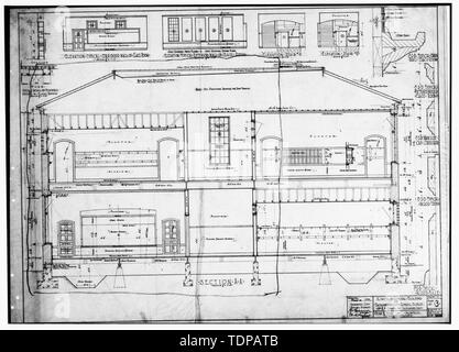 Kopie der Zeichnung (Ort der ursprünglichen unbekannt) Dekan und Studiendekan, Architekten, September 1928 Abschnitt - Lincoln School, 418 P Street, Sacramento, Sacramento County, CA Stockfoto