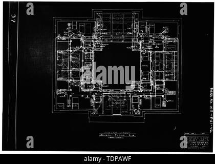 Kopie der Zeichnung (Ort der ursprünglichen unbekannt) Joseph Comparetto, Delineator, Datum unbekannt) SIXTH FLOOR PLAN - Hudson County Courthouse, 583 Avenue Newark, Jersey City, Hudson County, New Jersey Stockfoto