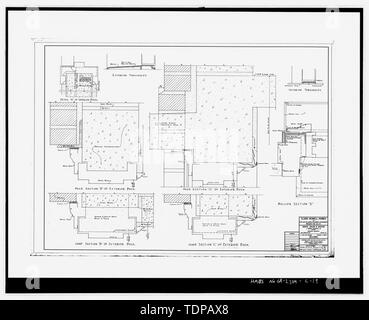 Kopie der Zeichnung (24. Mai 1939 architektonische Zeichnung von Heintz, Adler und Schutze, im Besitz der Atlanta Housing Authority). Tür buck Details. Zeichnung Nr. A-50. - Clark Howell Wohnungen, Gebäude 12-A, 500 Lovejoy Street, Atlanta, Fulton County, GA Stockfoto