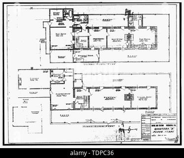 Kopie der Zeichnung (dieses Foto ist ein 8 x 10 Kopieren eines 8 x 10 Negativ; 1935 original NARA) Quartale B Grundrisse, Blatt 1 von 1 - U.S. Naval Air Station, Senior Officers' Quarters Q-4, Q-4 North Avenue, Pensacola, Escambia County, FL Stockfoto