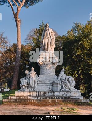 Rom, Denkmal für Johann Wolfgang von Goethe in den Park der Villa Borghese Stockfoto