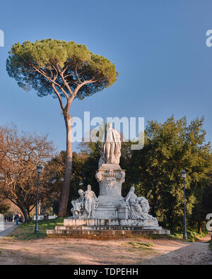 Rom, Denkmal für Johann Wolfgang von Goethe in den Park der Villa Borghese Stockfoto