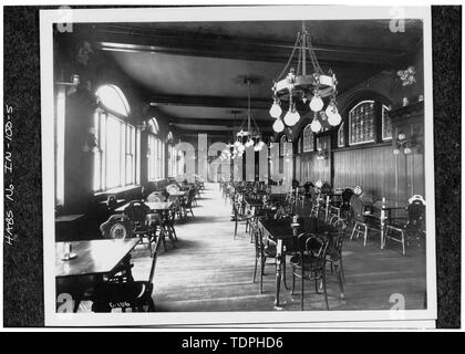 (Bibliothek der Historischen Gesellschaft von Indiana, Indianapolis, Indiana) Fotograf und Datum unbekannt Innenraum, zweite Etage, KNIEPE (Trink)-Maennerchor Gebäude, 102 West Michigan Street, Indianapolis, Marion County, IN Stockfoto