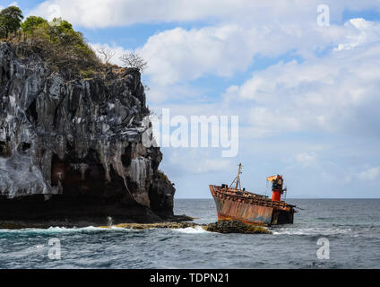 Schiffbruch vor der Insel St. Vincent in der Karibik; Saint Vincent und die Grenadinen Stockfoto