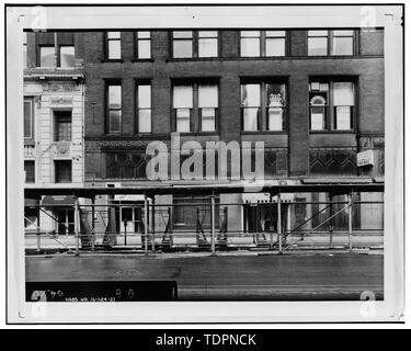 Foto von photogrammetrischen Platte LC-HABS-GS 11 - IL-1124-S01R. Süden (ADAMS STREET) Höhe, BODEN (untere linke Abschnitt der Höhe) - Phelps-Dodge - Palmer Gebäude, 200 West Adams Street, Chicago, Cook County, IL Stockfoto