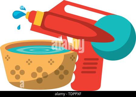 Wasser Pistole Pistole Spielzeug Cartoon Stock Vektor