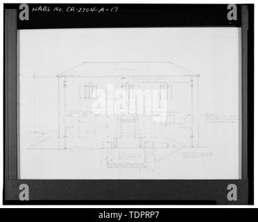 Fotografische Kopie der ursprünglichen Konstruktion Zeichnung reproduziert. Osten HÖHE: Beverly Vista Schule, Verwaltungsgebäude, 200 South Elm Drive, Beverly Hills, Los Angeles County, CA Stockfoto