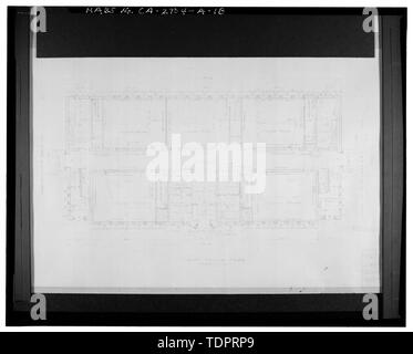 Fotografische Kopie der ursprünglichen Konstruktion Zeichnung reproduziert. Ersten GRUNDRISS - Beverly Vista Schule, Verwaltungsgebäude, 200 South Elm Drive, Beverly Hills, Los Angeles County, CA Stockfoto