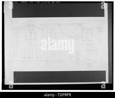 Fotografische Kopie der ursprünglichen Konstruktion Zeichnung reproduziert. SOUTH ELEVATION - Beverly Vista Schule, Manuelle Kunst und Unterricht Gebäude, 200 South Elm Drive, Beverly Hills, Los Angeles County, CA Stockfoto