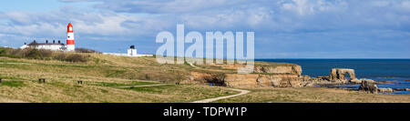 Souter Leuchtturm; South Shields, Tyne and Wear, England Stockfoto