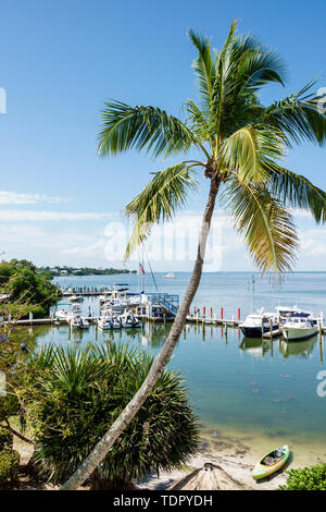 Captiva Island Florida,'Tween Waters Inn Island Resort & Spa, Hotelhotels Unterkunft Inn Motel Motels, Marina, Docks, Boote, Waterfront, Palmen, Kajak Stockfoto