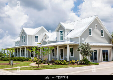 Babcock Ranch Florida, Master geplante Gemeinde erste solarbetriebene Stadt, saubere erneuerbare Energie, Einfamilienhäuser, Holzrahmen, Cookie-Cutter-Trakt hous Stockfoto