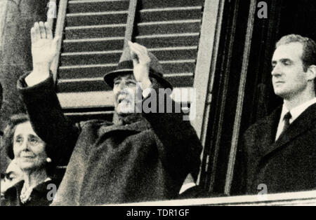 Spanischen Diktator Francisco Franco und künftigen König Juan Carlos, Madrid 1970 Stockfoto