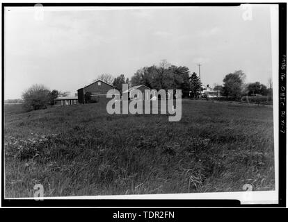 Foto: Foto, circa 1971. Original drucken im Feld Datensätze. Auf der Suche nach Westen Richtung Scheunen. - Abbott-Page Haus, Mason Road, State Route 13 Nähe, Mailand, Erie County, OH Stockfoto